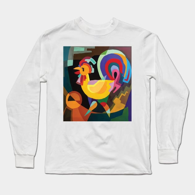 ColorfulRooster Long Sleeve T-Shirt by crockKoo